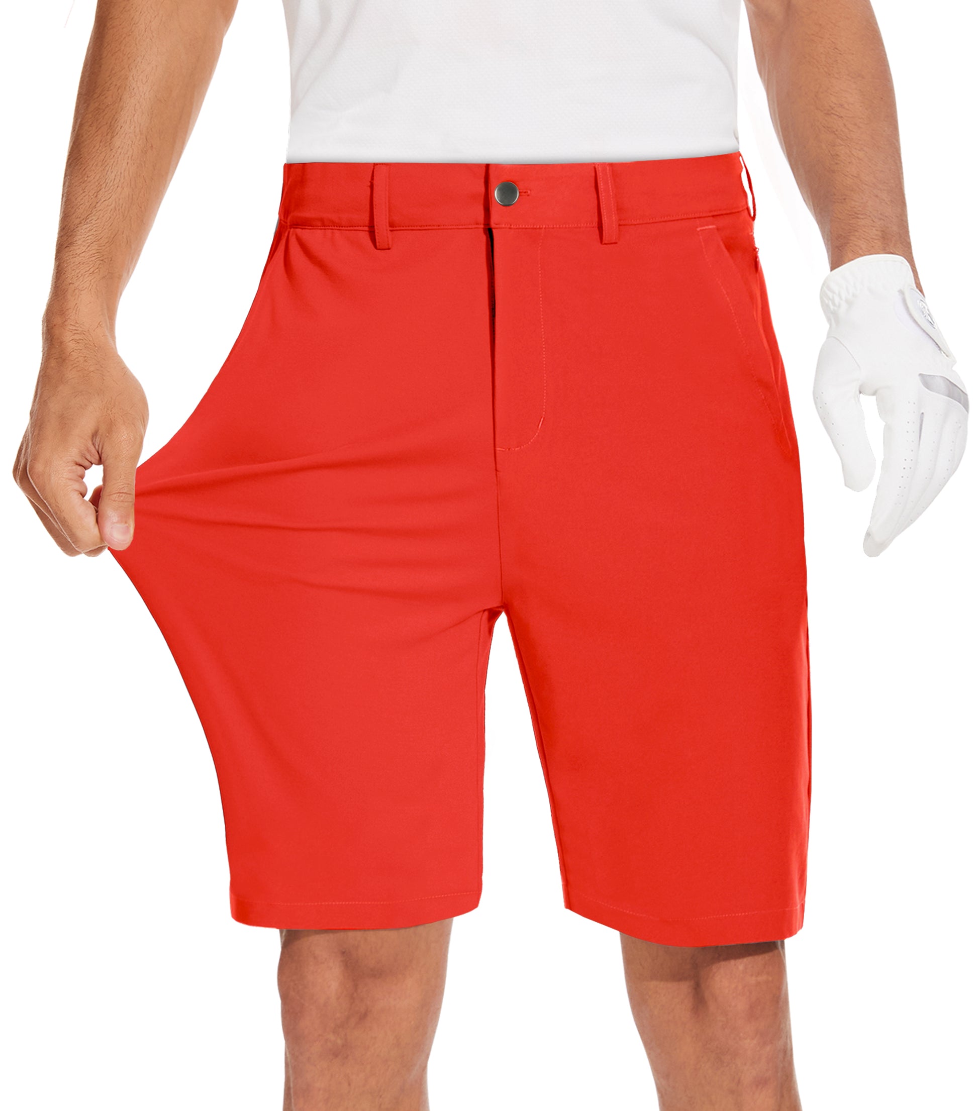 JWM Mens 9" Stretch Golf Shorts - Lightweight Hybrid Casual Dress Work Flat Front Shorts with 5 Pockets Quick Dry UPF50