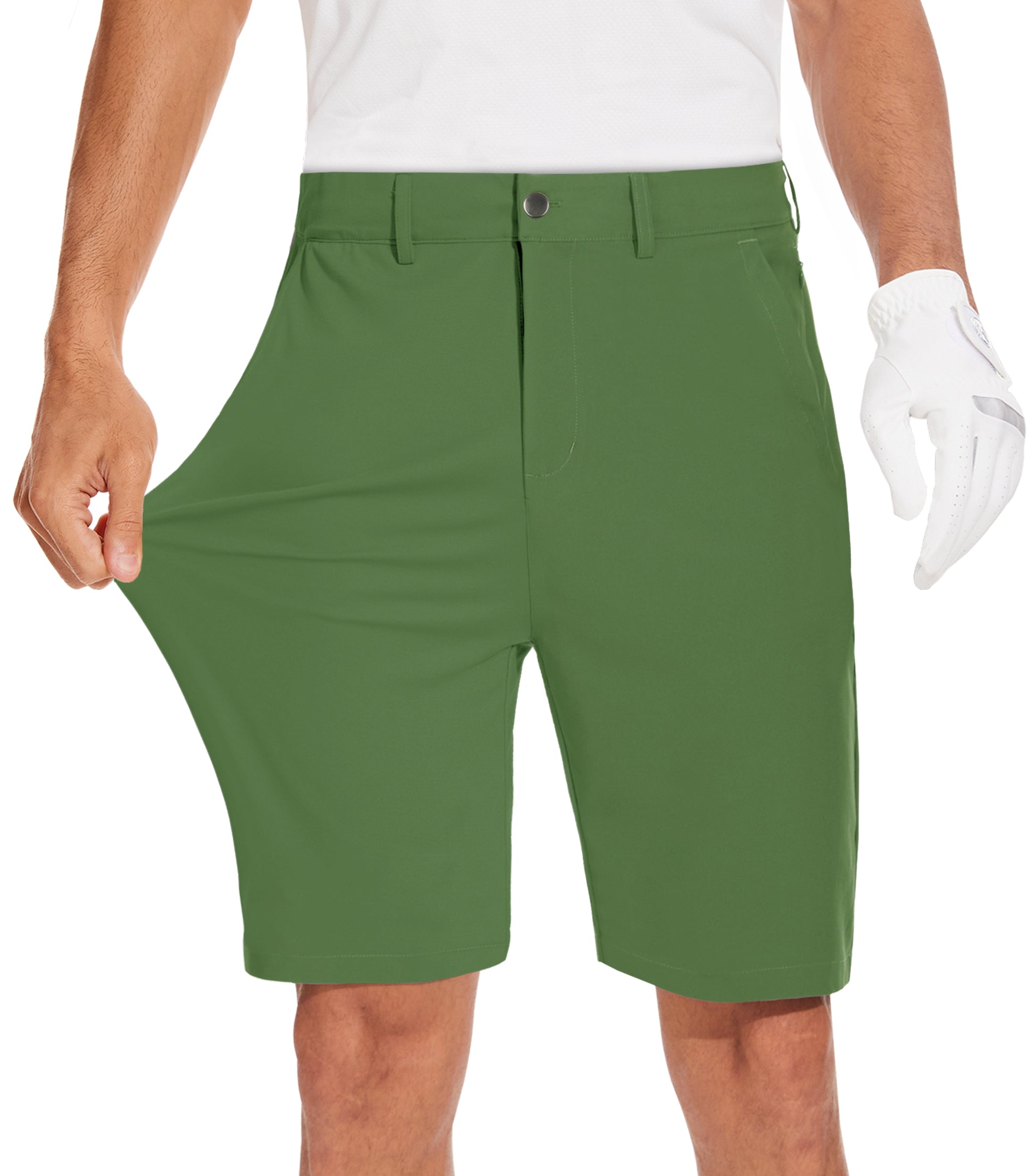 JWM Mens 9" Stretch Golf Shorts - Lightweight Hybrid Casual Dress Work Flat Front Shorts with 5 Pockets Quick Dry UPF50