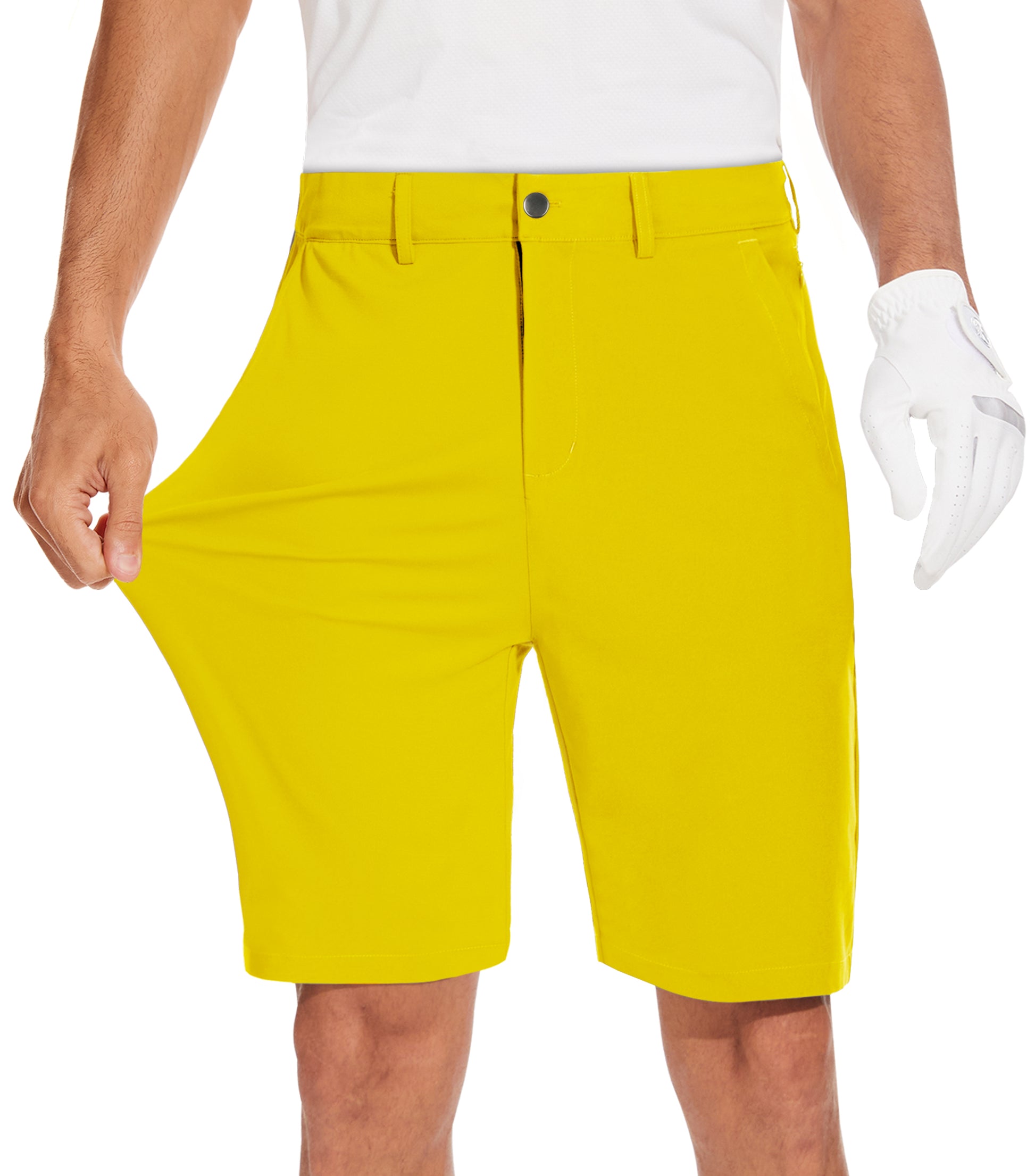 JWM Mens 9" Stretch Golf Shorts - Lightweight Hybrid Casual Dress Work Flat Front Shorts with 5 Pockets Quick Dry UPF50