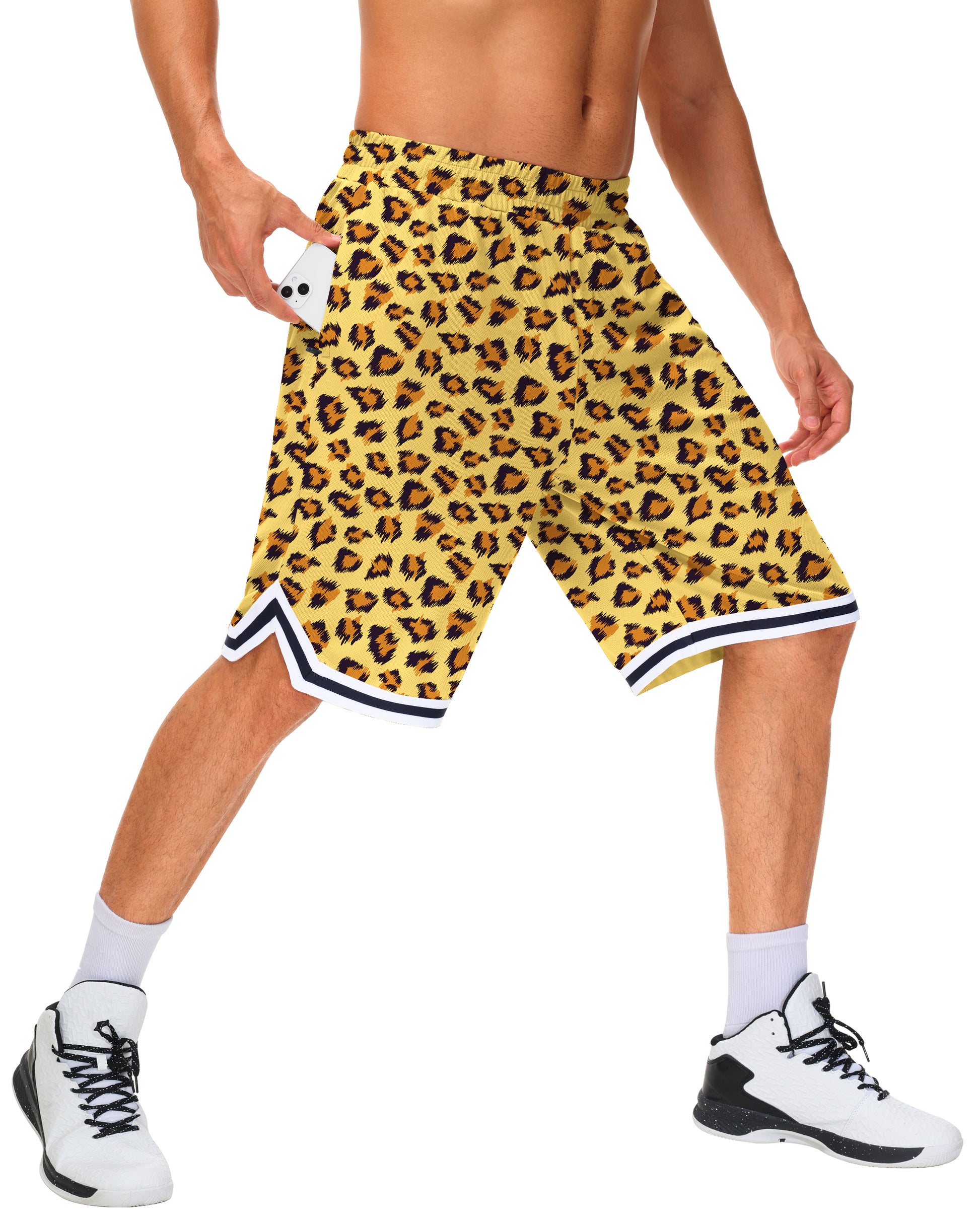 JWM Mens Long Basketball Shorts with Zip Pockets - 11" Mesh Athletic Gym Workout Sport Shorts Quick Dry Lightweight